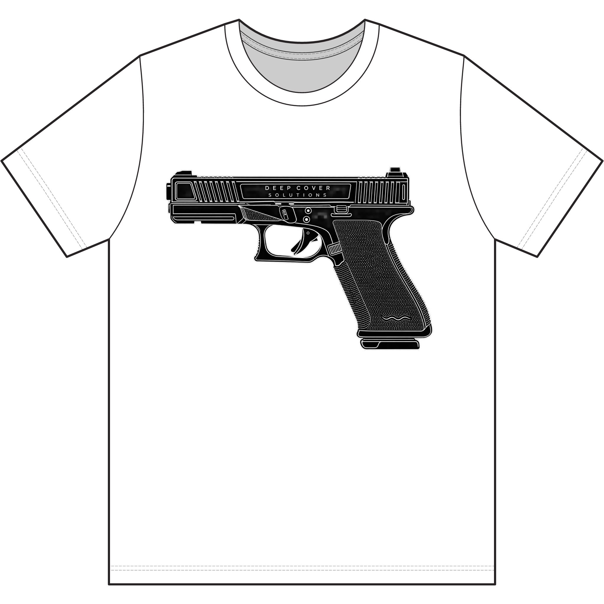 Handgun Graphic T-Shirt — Pistol Illustration Tee