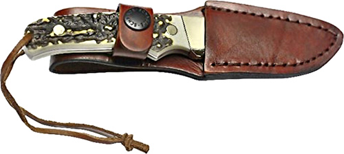 UNCLE HENRY KNIFE STAGLON 2.8" - BLADE W/LEATHER SHEATH