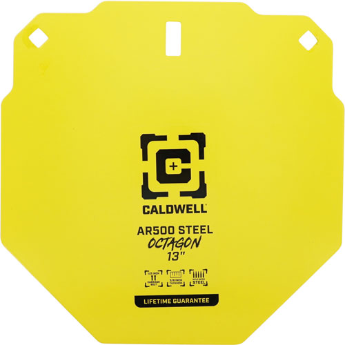 CALDWELL AR500 13" OCTAGON - STEEL TARGET YELLOW