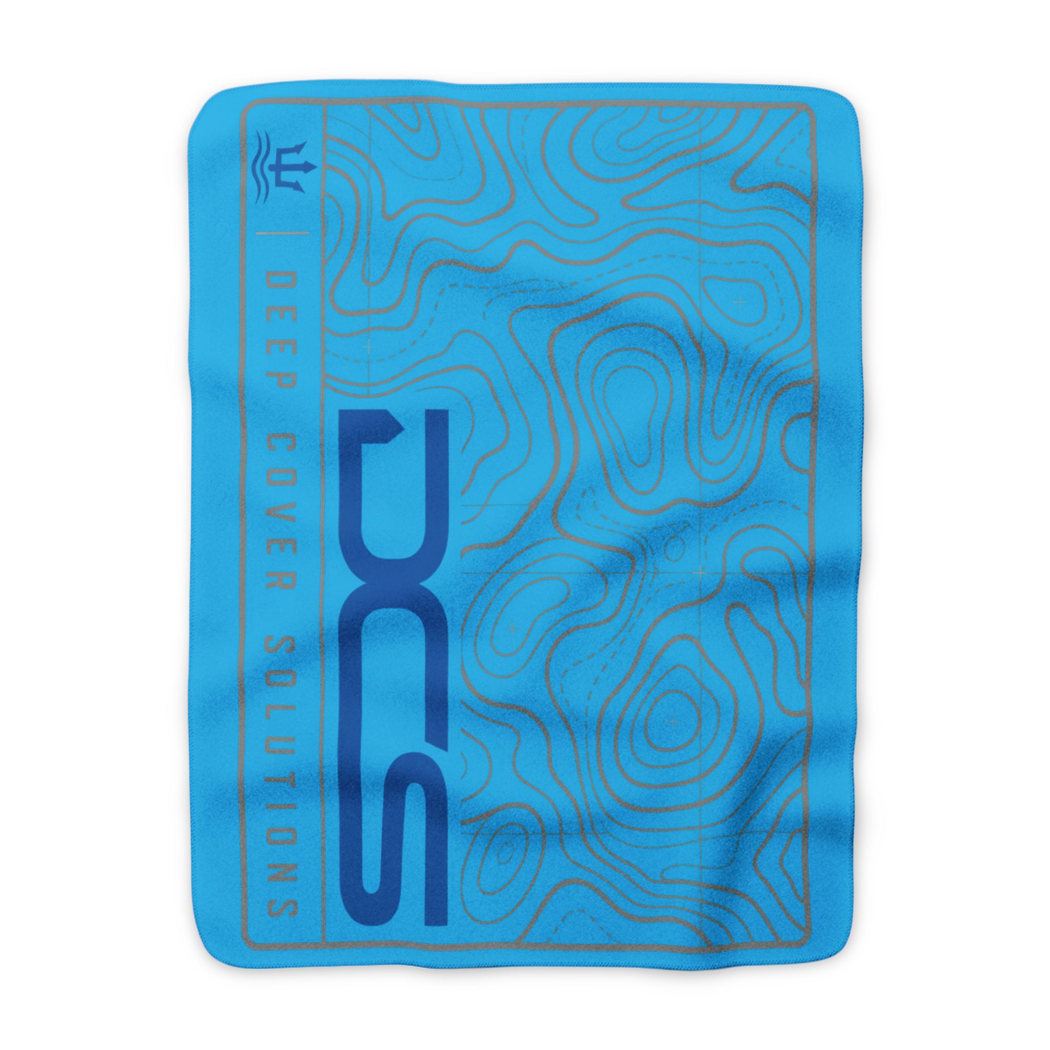 Deluxe Sherpa Fleece Blanket — DCS Deep Cover Solutions Blue Topographic Throw