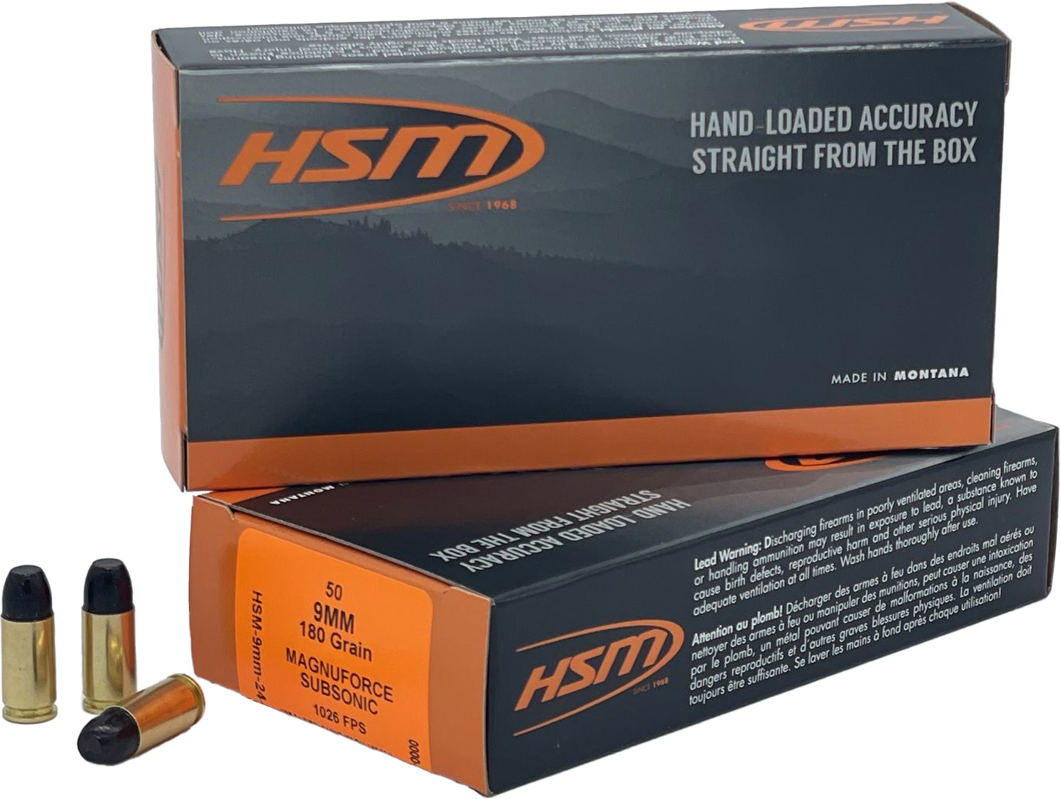 HSM 9MM 180GR SUB LFN 50RD