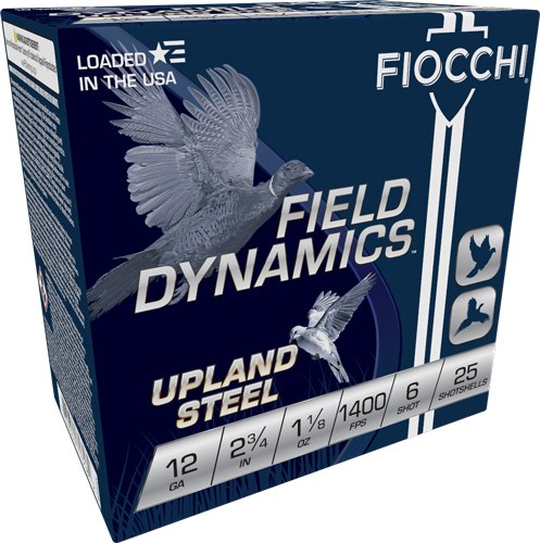 FIOCCHI STEEL 12GA 2.75" - 1-1/8OZ #6 25RD 10BX/CS