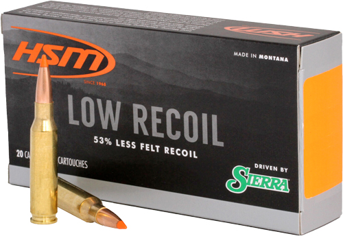 HSM LOW RECOIL 308 WIN 150GR - SBT 20RD 25BX/CS