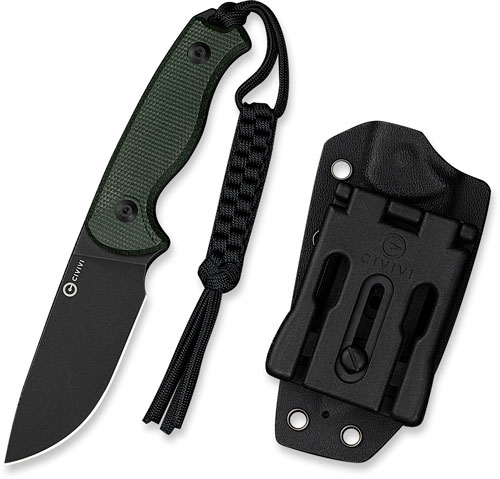 CIVIVI KNIFE TIMBERBARK 3.2" - FIXED GREEN MICARTA/BLK STNWS - Image 3