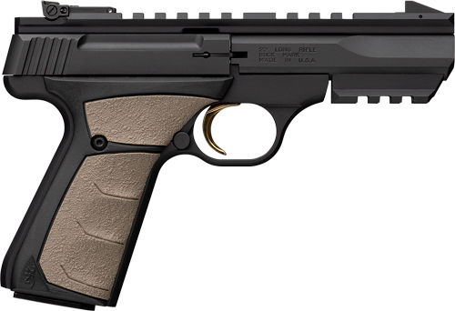 BROWNING BUCK MARK BLACK LABEL - 22LR 4" BLACK/FDE W/PIC RAIL
