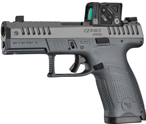 CZ P-10 C OR PORTED 9MM 4" FS - 15RD BLACK NITRIDE GRAY COA