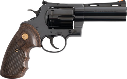 COLT ANACONDA 44MAG 4" 6RD - BLUED MEDALLION WOOD GRIPS