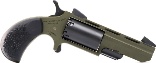 NAA HUNTSMAN MINI-REVOLVR - 22LR/22WMR 2" FIXED OD GRN