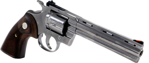 COLT PYTHON 357MAG 6" 6RD - STAINLESS WALNUT GRIPS