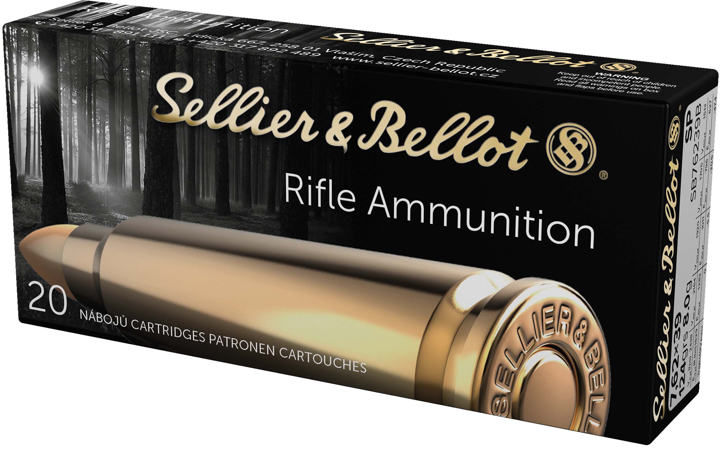 S&B 7.62X39 124GR SP 20RD